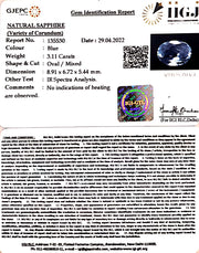 3.11/CT Natural Blue Sapphire with Govt Lab Certificate-BLUSA9U